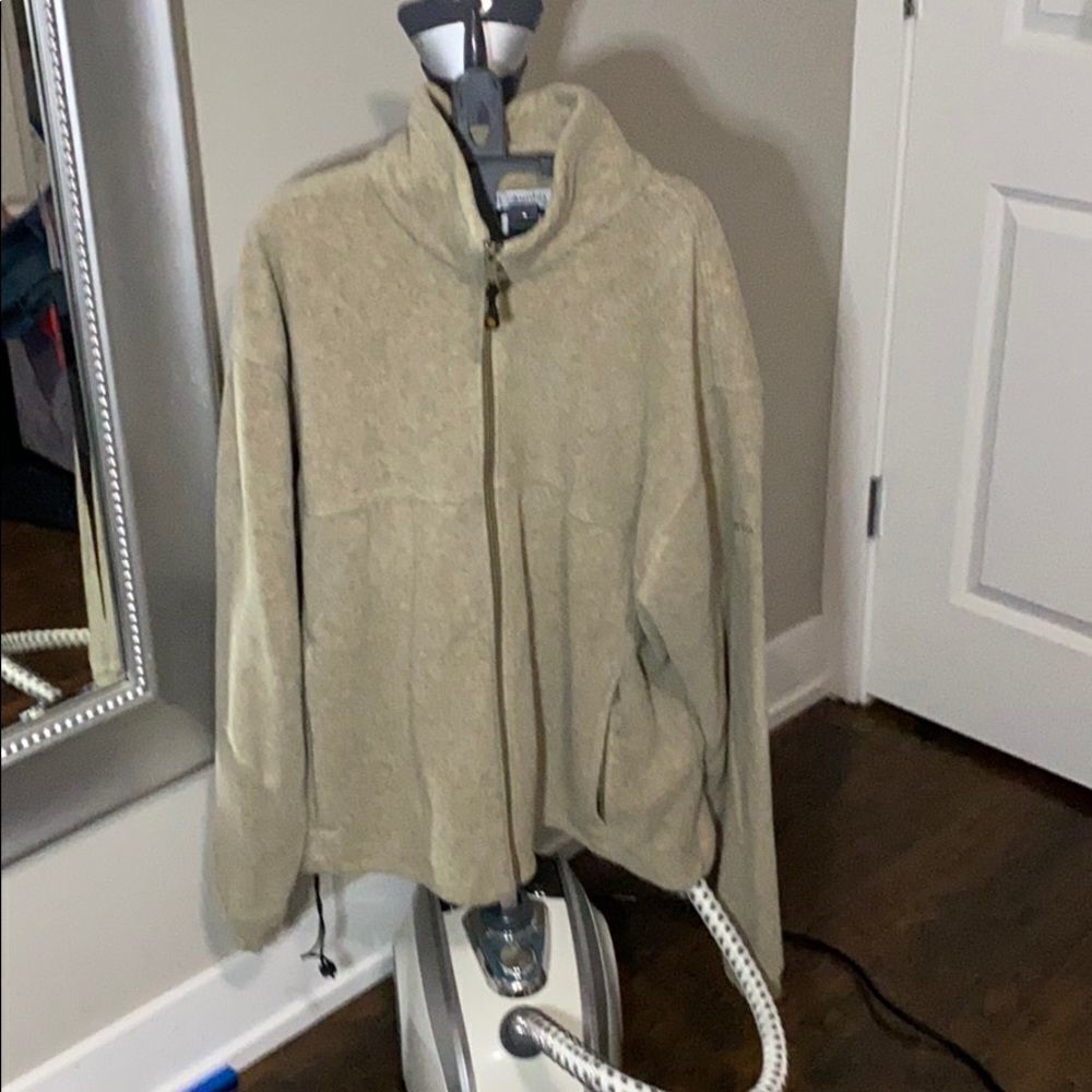 Columbia fleece zip up jacket size XL tan color